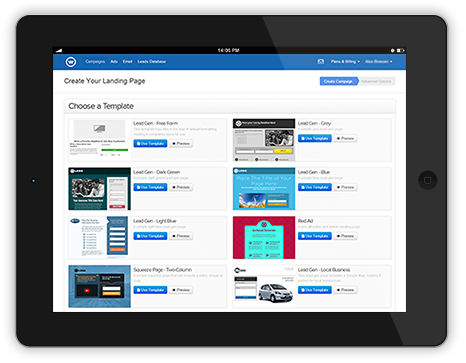 landing page