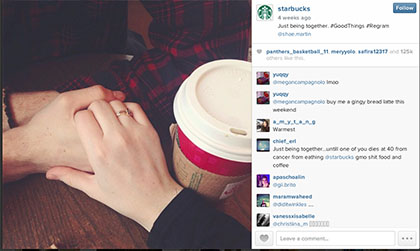 Seguidores no Instagram - Starbucks