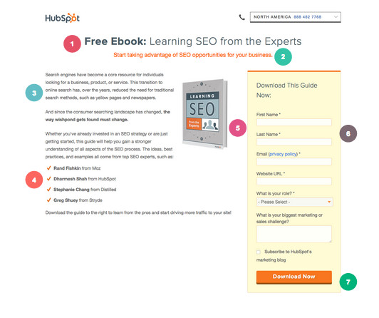 Ebook Landing Page Example: Hubspot
