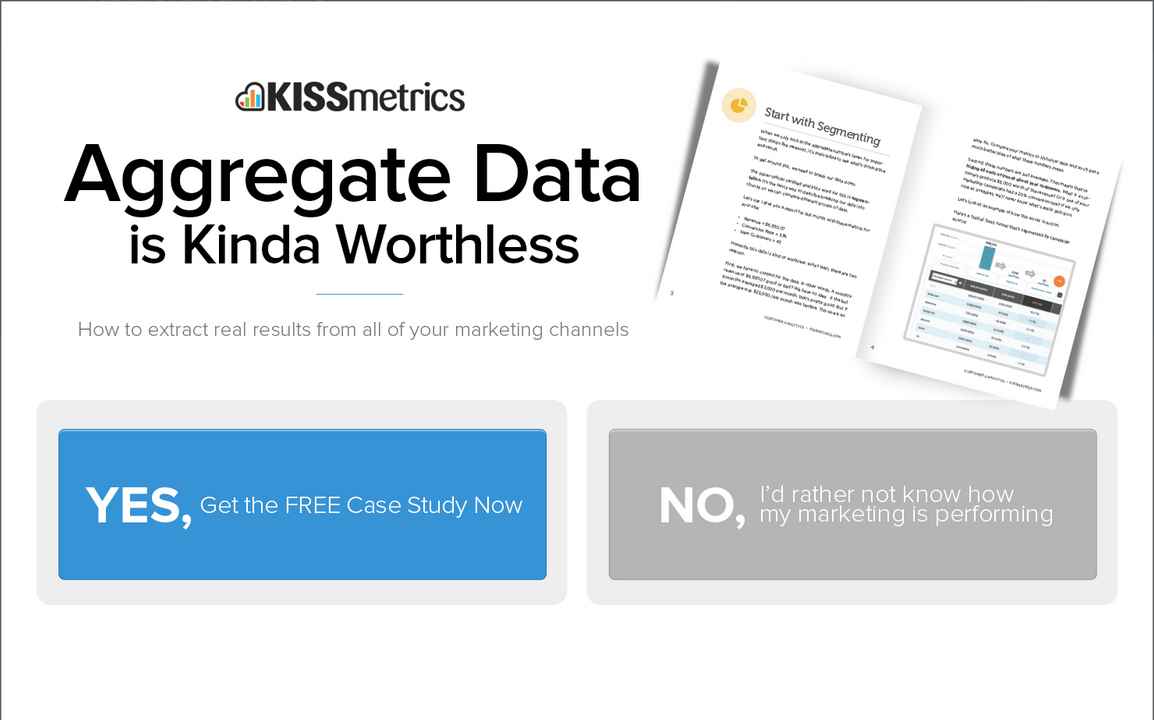 KISSmetrics exit popup